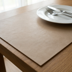 Leren Placemat - Beige - Rechthoek