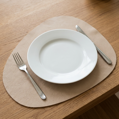 Leren Placemat - Beige - Druppel