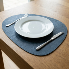 Leren Placemat - Denim - Druppel
