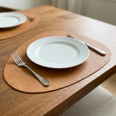 Leren Placemat - Lichtbruin - Druppel