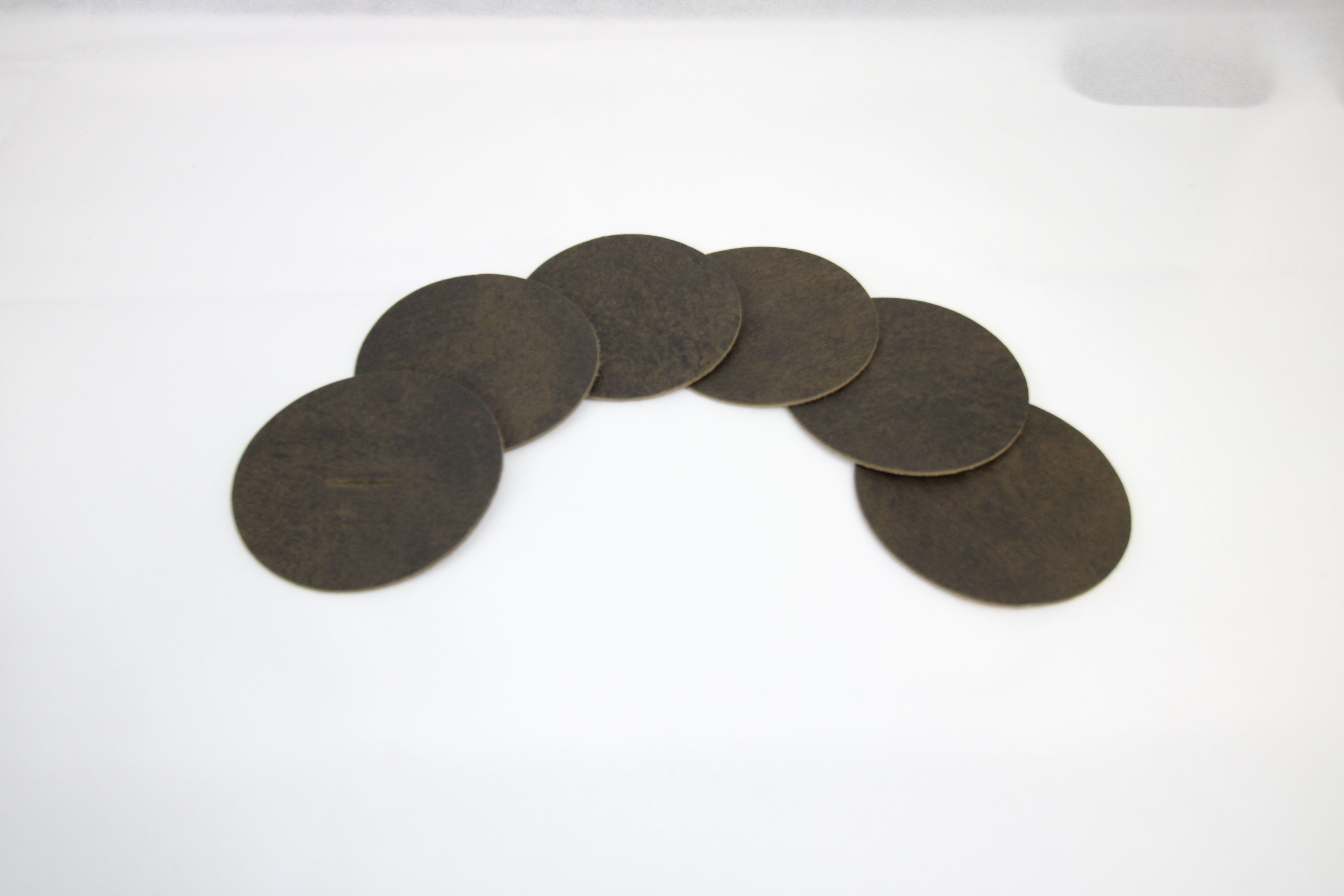 Leren onderzetters Dark Olive