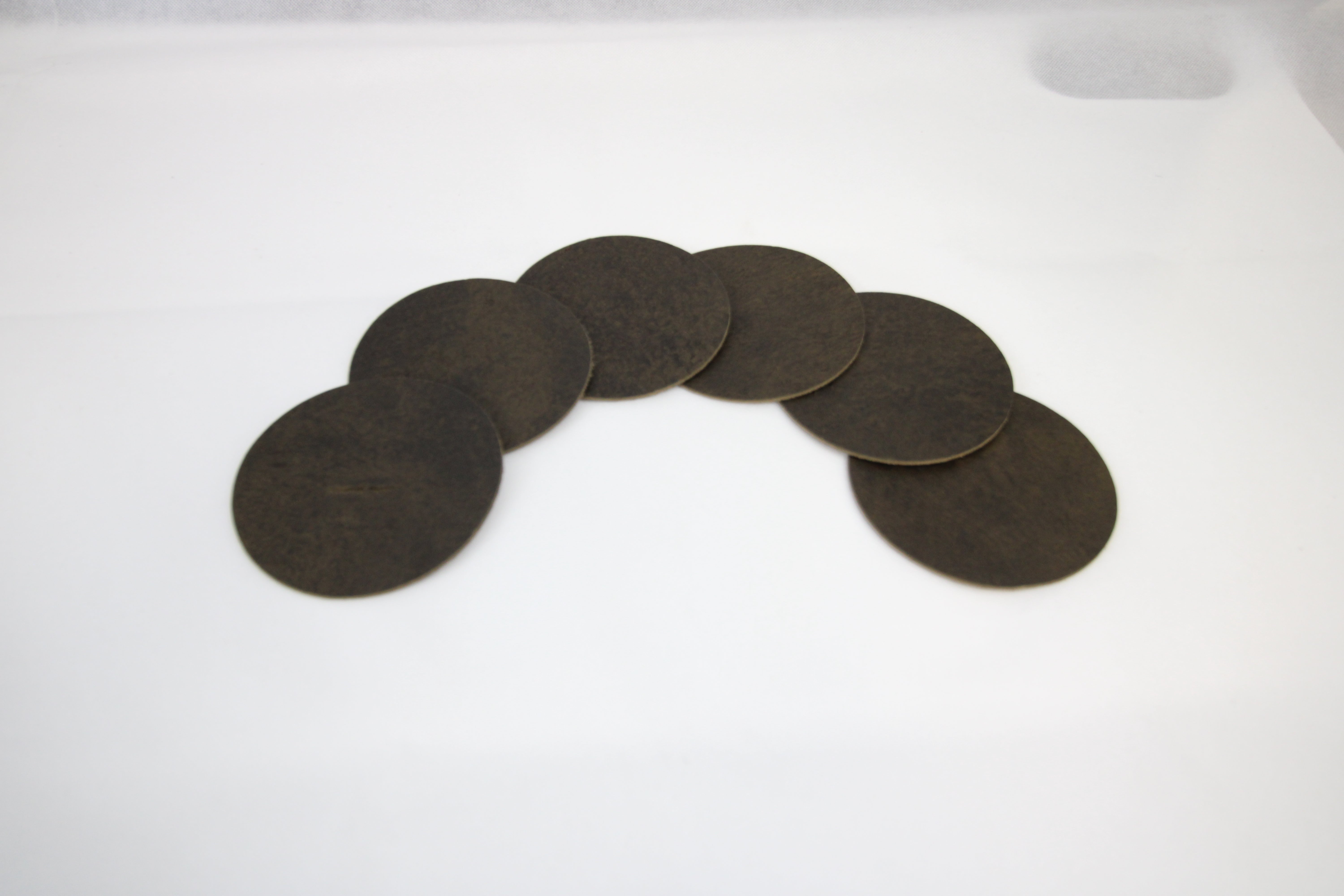 Leren onderzetters Dark Olive