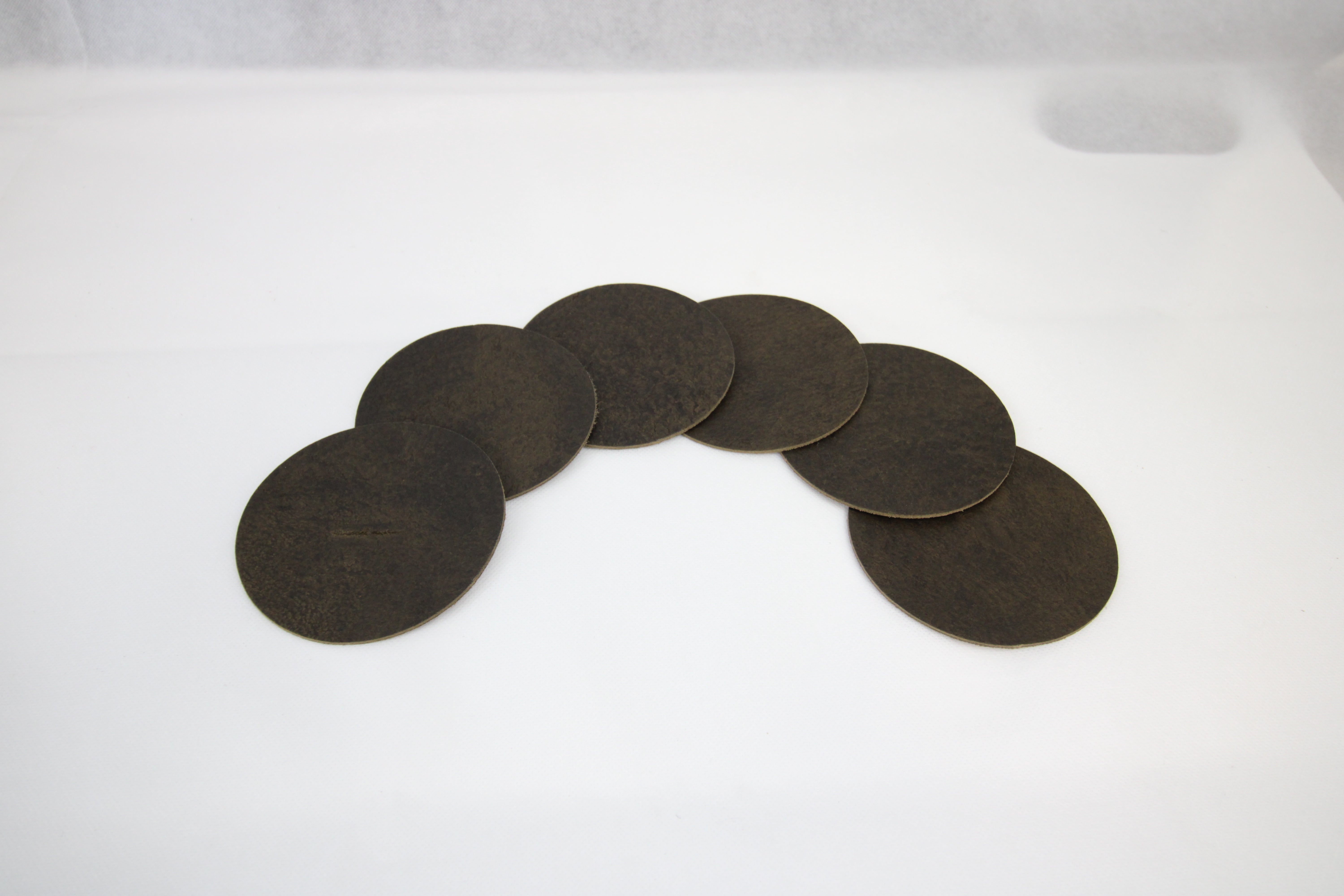 Leren onderzetters Dark Olive