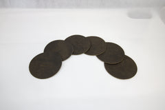 Leren onderzetters Dark Olive