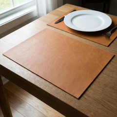 Leren Placemat - Lichtbruin  - Rechthoek