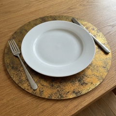 Leren Placemat - Goud - Rond