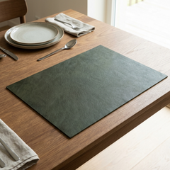 Leren Placemat - Dark Olive - Rechthoek